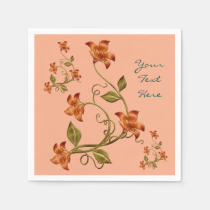 Serviette En Papier Serviettes à motifs floraux de Lillies orange