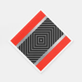 Serviette En Papier Serviettes à rayures rouges, noires, argentées et  (Coin)
