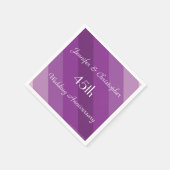 Serviette En Papier Serviettes à rayures violettes, 45e anniversaire d (Coin)