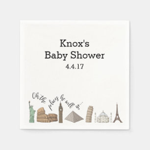Serviette En Papier Serviettes à thème de voyage - Idées de Baby showe