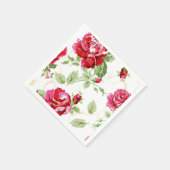Serviette En Papier Serviettes à tirage classique rouge rose et blanc (Coin)