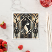 Serviette En Papier Serviettes abstraites de chat noir décoratives (En situation)