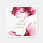 Serviette En Papier Serviettes Abstraites Ethereal Ruby Rouge et rose (Devant)