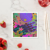 Serviette En Papier Serviettes Abstraites Retro Mania 80 (En situation)