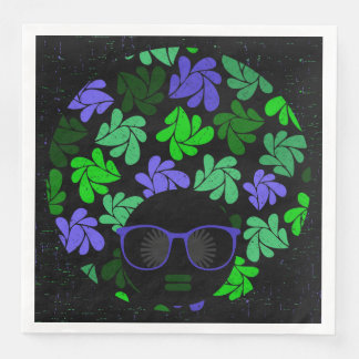 Serviette En Papier Serviettes Afro Diva vert et bleu