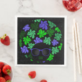 Serviette En Papier Serviettes Afro Diva vert et bleu (En situation)