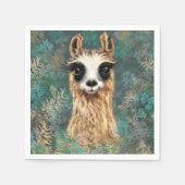 Serviette En Papier Serviettes amusantes avec Llama de bébé curieux (Devant)