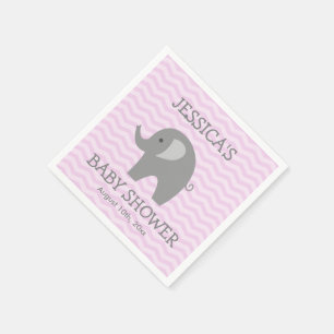 Serviette En Papier Serviettes animales de baby shower de zoo rose