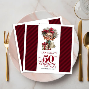 Serviette En Papier Serviettes Anniversaire 50 Ans Drôle Vieille Dame