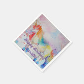 Serviette En Papier Serviettes Anniversaire Filles Licorne Arc-en-ciel (Coin)
