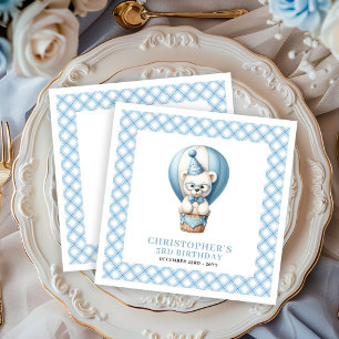 Serviette En Papier Serviettes Anniversaire Garçon Style Ours en Peluc