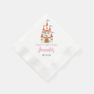 Serviette En Papier Serviettes anniversaire thème Château Princesse