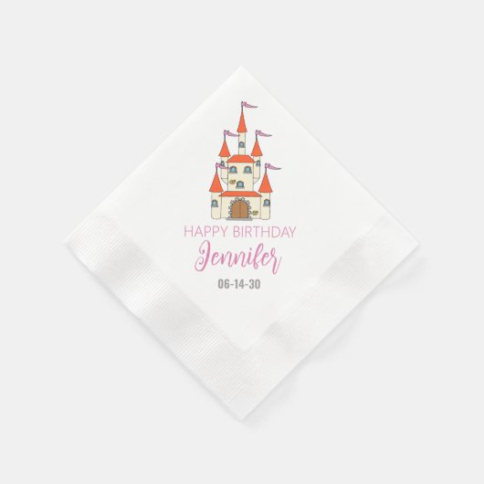 Serviette En Papier Serviettes anniversaire thème Château Princesse (Coin)