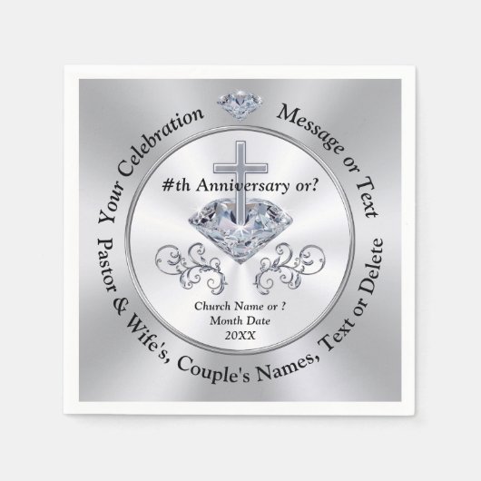 Serviette En Papier Serviettes Anniversaires De L'Église, Appréciation (Devant)