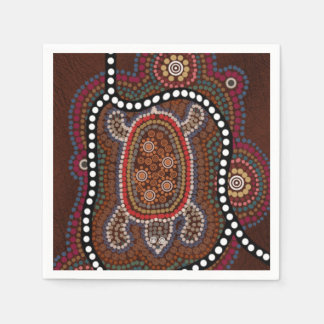Serviette En Papier serviettes avec des tortues à l'aborigène