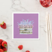 Serviette En Papier Serviettes avec Fleurs dans Conteneur en bois Faux (En situation)