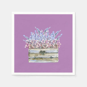 Serviette En Papier Serviettes avec Fleurs dans Conteneur en bois Faux