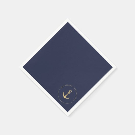 Serviette En Papier Serviettes avec logo d'ancre en or Nautical (Coin)