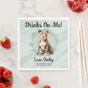 Serviette En Papier Serviettes avec photo de chien Pitbull Drinks On M
