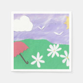 Serviette En Papier Serviettes avec une scène extérieure d'herbe et de (Devant)