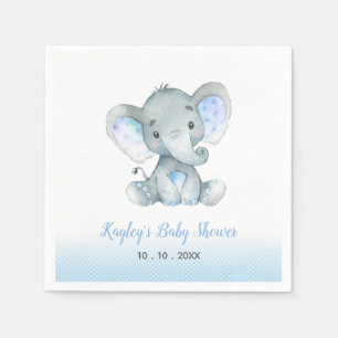 Serviette En Papier Serviettes Baby shower éléphant (Garçons Bleus)