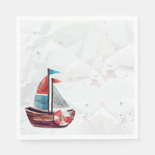 Serviette En Papier Serviettes Bateau Aquarelle
