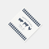 Serviette En Papier Serviettes BBQ Bleues Plaid Rustiques "Baby-Q" (Coin)