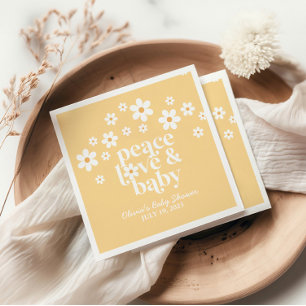 Serviette En Papier serviettes bébé boho Daisy amour paix