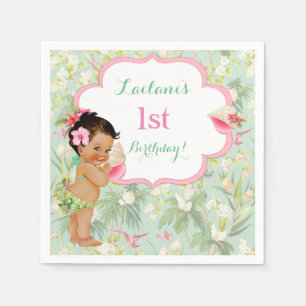 Serviette En Papier Serviettes Bébé Fille Bikini Tropical Luau Hawaïen