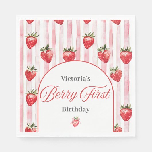 Serviette En Papier Serviettes Berry premier anniversaire (Devant)
