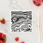 Serviette En Papier Serviettes blanches Abstraites rayées (En situation)