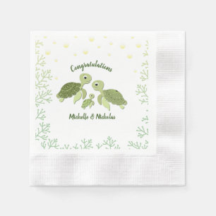 Serviette En Papier Serviettes blanches Baby shower de tortue de mer