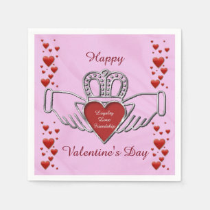 Serviette En Papier Serviettes blanches de Valentine de rose de