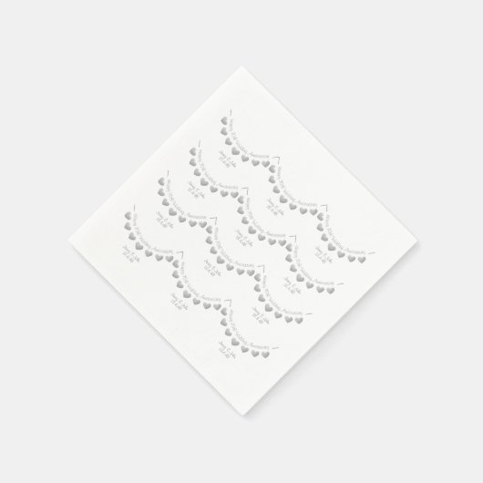 Serviette En Papier Serviettes blanches du 70e anniversaire du Mariage (Coin)