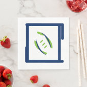 Serviette En Papier Serviettes bleu et vert Luuncheon (En situation)