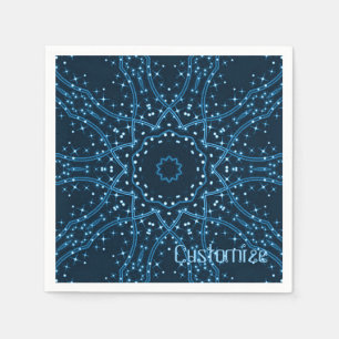 Serviette En Papier Serviettes Bleu Galaxie Étoiles