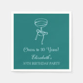 Serviette En Papier Serviettes Bleu & Vert Cheers pour les 30 ans d'an (Devant)