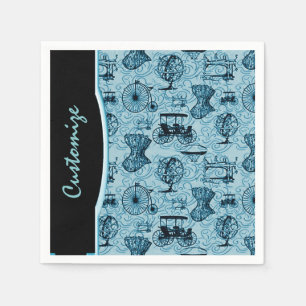 Serviette En Papier Serviettes bleues de motif de Steampunk