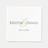 Serviette En Papier Serviettes bleues et dorées (Devant)