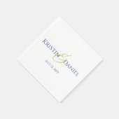 Serviette En Papier Serviettes bleues et dorées (Coin)