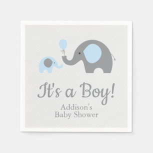 Serviette En Papier Serviettes bleues et grises de baby shower