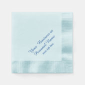 Serviette En Papier serviettes bleues personnalisées (Devant)