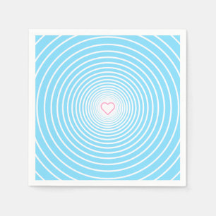 Serviette En Papier Serviettes bleues rayées avec coeur ou choisir des