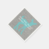 Serviette En Papier Serviettes Blue Baby Deer et Gris Burlap (Coin)