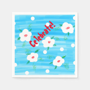 Serviette En Papier Serviettes Blue Celebration