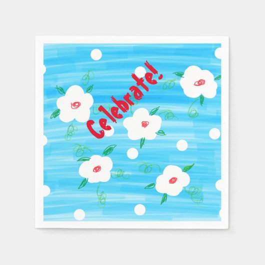 Serviette En Papier Serviettes Blue Celebration (Devant)