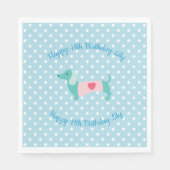 Serviette En Papier Serviettes Blue Dachshund Party (Devant)