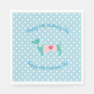 Serviette En Papier Serviettes Blue Dachshund Party