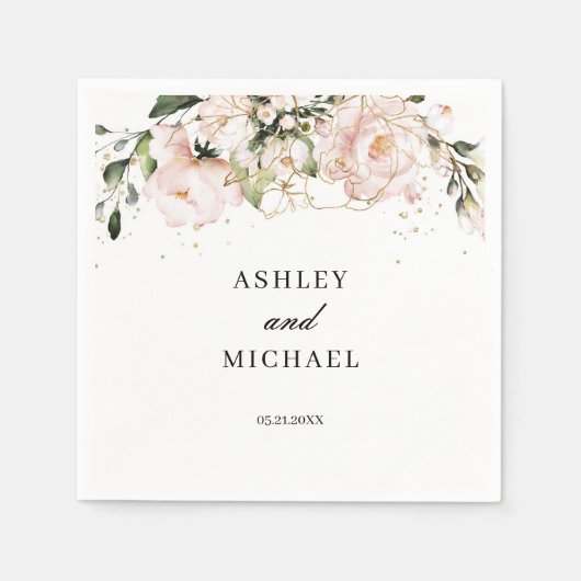 Serviette En Papier Serviettes Boho Rose Flore Moderne tendance (Devant)