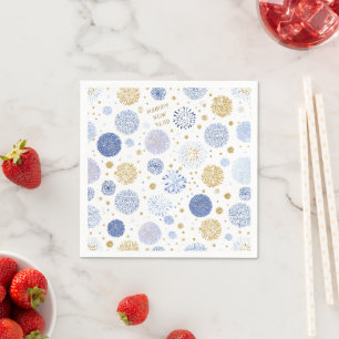 Serviette En Papier Serviettes Bonne Année Pastel – Motif Feux d'Artif